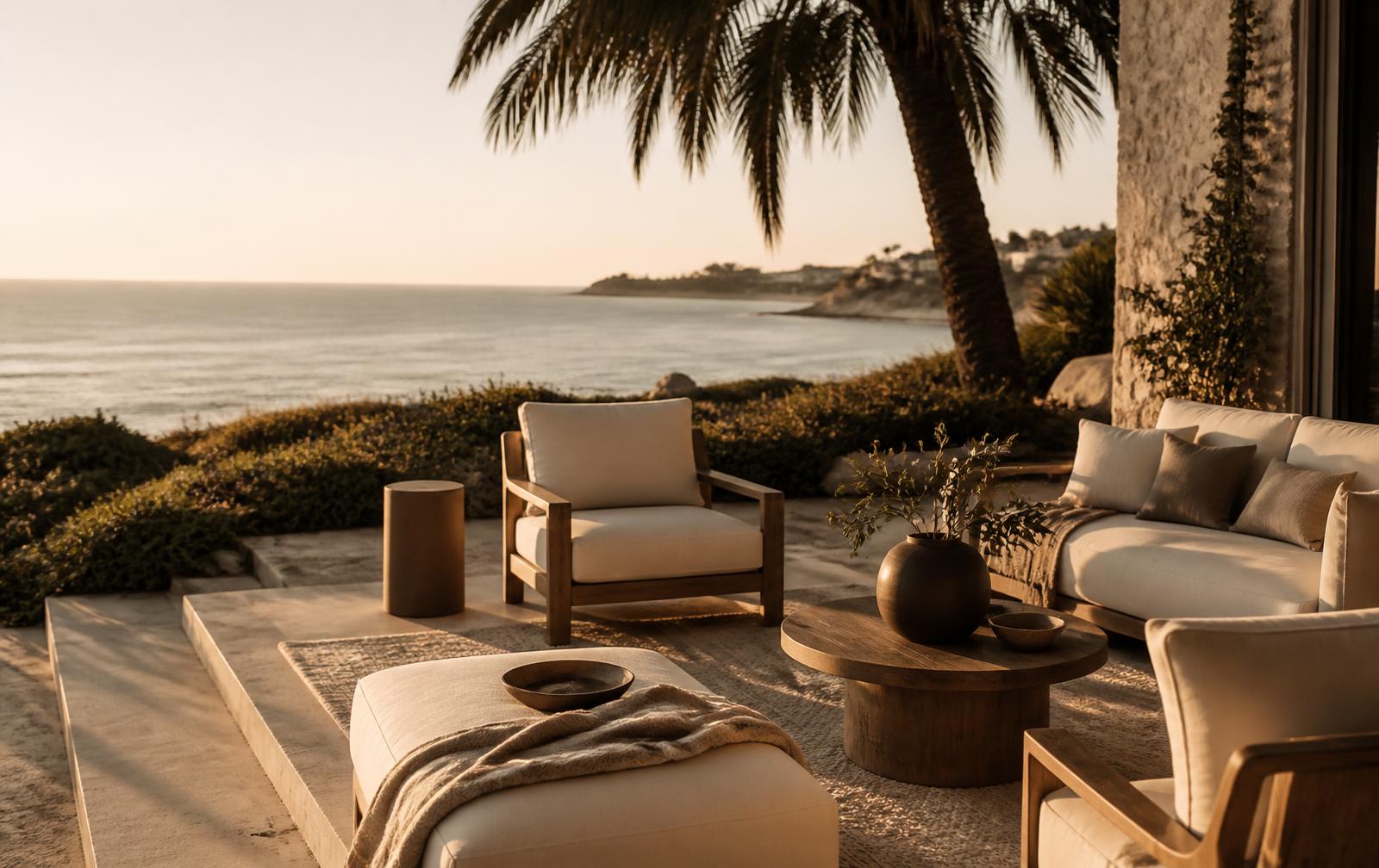 Coastal Newport Beach retreat setting at golden hour